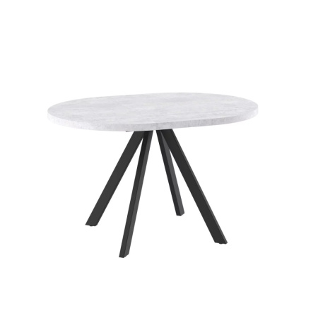 Стол RONDO-90, круглый раздвижной 90(125), СЕРЫЙ СЛАНЕЦ/ЧЕРНЫЙ RONDO 90